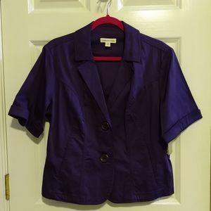 New Ladies, Coldwater Creek Eggplant,Two Button Solid Jacket, 16